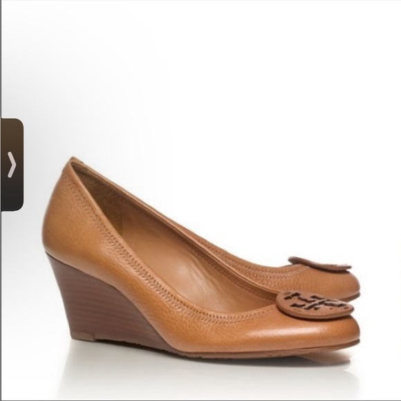 Tory Burch Shoes - Tory Burch Sally Wedge Royal Tan size 8.5 M